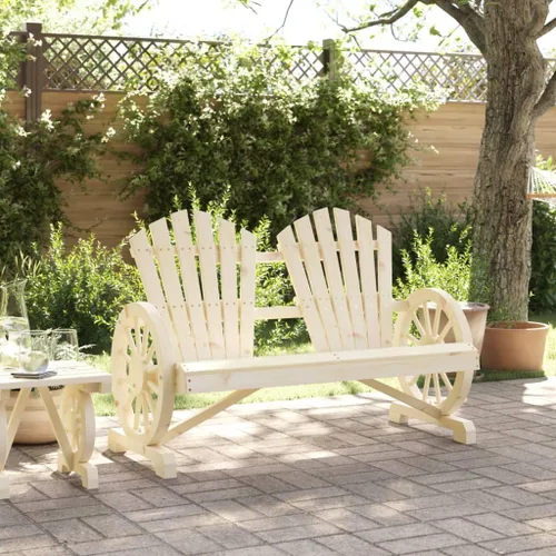 Vista 3 de Garden Adirondack Chair, 2-Seater Solid Fir Wood, Natural Brown Finish, Ergonomic Outdoor Patio Seating, Balcony Furniture