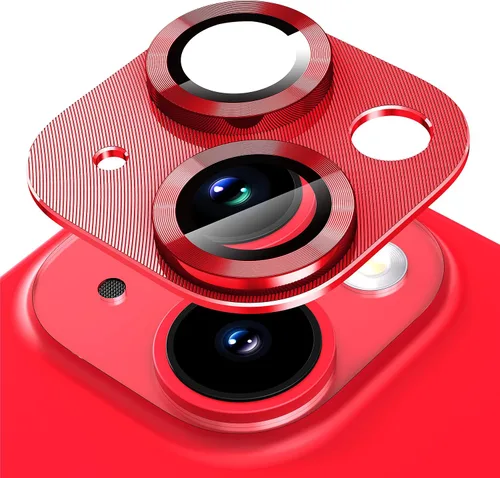Vista 12 de Suoman Protector de lente de cámara para iPhone 14 de 6.1 pulgadas, protector de lente de cámara de 6.7 pulgadas, película de vidrio templado 9H