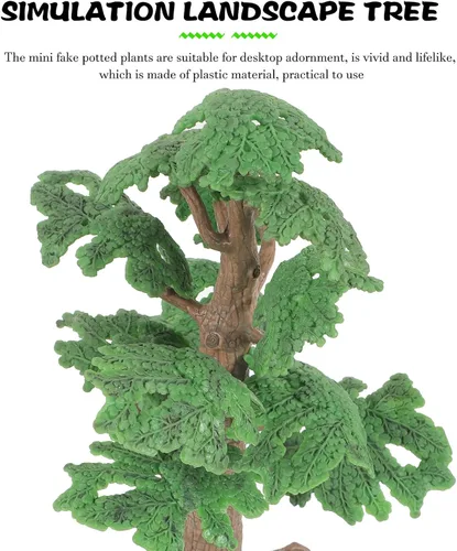 Vista 9 de Kisangel Juguete de árbol de paisaje, mini modelo de ciprés de pino, árbol simulado de 9.44 pulgadas para niños, decoración de oficina en el hogar