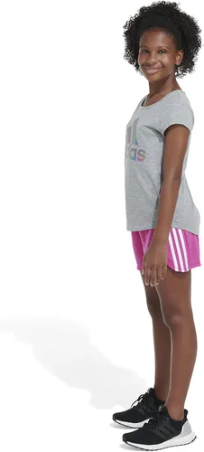 Vista 5 de adidas Pantalón corto de malla Pacer de 3 rayas Big Aeroready para niña