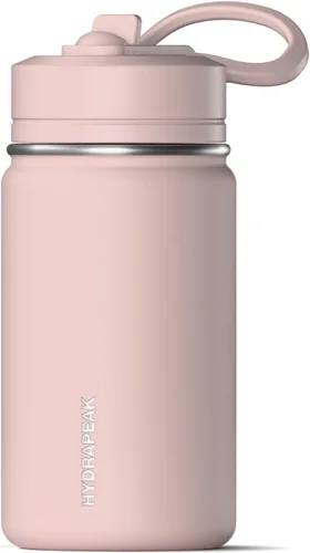 Vista 18 de Hydrapeak Mini botella de agua de 14 onzas con tapa con popote, botella de agua aislada de doble pared de acero inoxidable Botella de agua a Negro