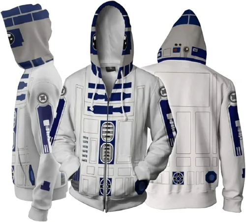 Vista 3 de Sudadera con capucha creativa SW Cosplay chaqueta moda para hombre disfraz para Halloween