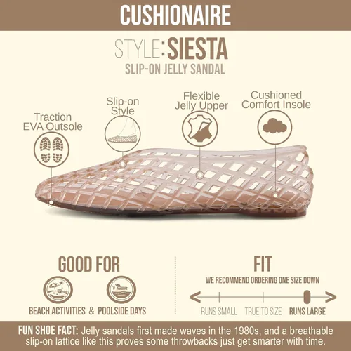 Vista 4 de CUSHIONAIRE Siesta Jelly - Zapatos planos de ballet para mujer, zapatos de Moca
