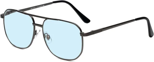 Vista 6 de Calabria 1106 - Lentes de lectura de metal con bloqueo de luz azul o lente transparente, para hombres y mujeres, diseño elegante, lectores