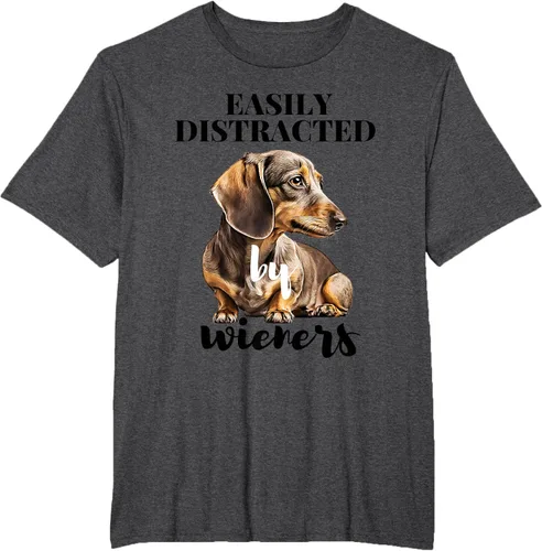 Vista 17 de Easy Distracted By Wieners Dachshund - Camiseta divertida para perro Weiner, Azul