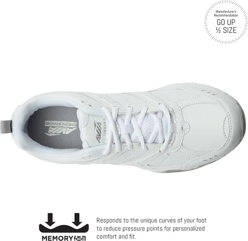 Vista 4 de Avia Avi-Union II - Zapatos antideslizantes para mujer, cómodos con cordones, para el trabajo o caminar, medianos o anchos, negro o blanco, Blanco
