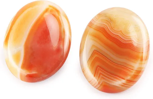 Vista 13 de Artistone Juego de 2 piedras de sangre africanas para el pulgar, piedras curativas naturales pulidas para chakras, para aliviar el estrés