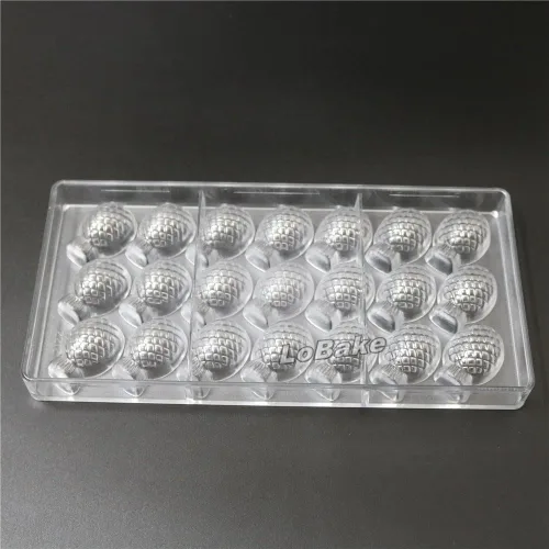 Vista 3 de LoBake 21 cavidades forma de piña PC policarbonato molde de plástico para chocolate accesorios de cocina DIY hornear suministros