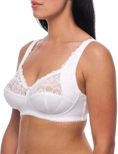 Vista 5 de frugue Sujetador reductor de encaje sin varillas para mujer, talla grande