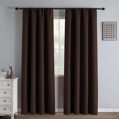 Vista 91 de IGEMAEVE Cortinas opacas de tamaño personalizado para dormitorio, 100 % opacas, 1 panel, aislamiento térmico, cortinas de oscurecimiento
