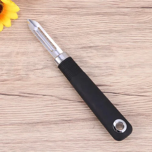 Vista 8 de Yardwe Pelador multifuncional de acero inoxidable, pelador de verduras no giratorio para uso en la cocina con agujero para colgar para un fácil