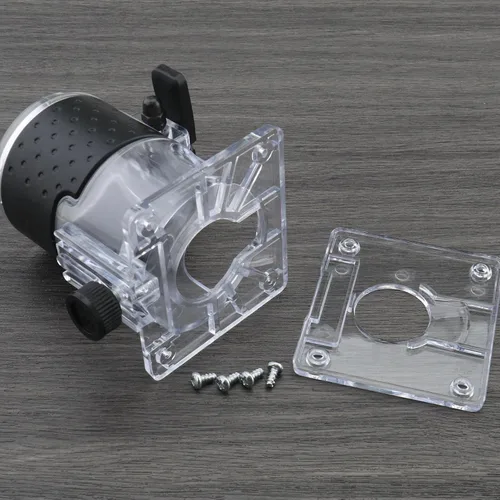 Vista 7 de 2 piezas de base de enrutador de recortadora de carpintería para 2.559 in de diámetro interior compatible con router Makita transparente cubierta