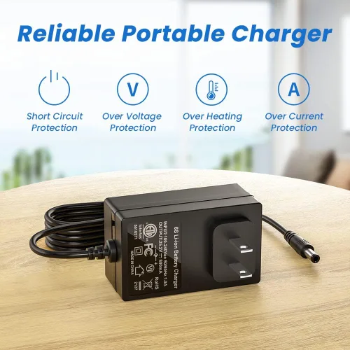 Vista 4 de Cargador para pistola de masaje Opove G3 Pro, Opove M3 Pro, TaoTronics TT-PCA003, TOLOCO, Hyperice Hypervolt, 24 V o 25.2 V Cable de alimentación