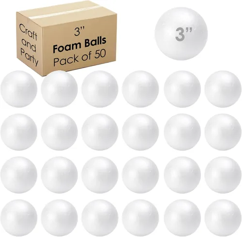 Vista 11 de Evershine Paquete de 100 bolas de espuma para manualidades de 1 pulgada, bolas de poliestireno de espuma lisas blancas para proyectos