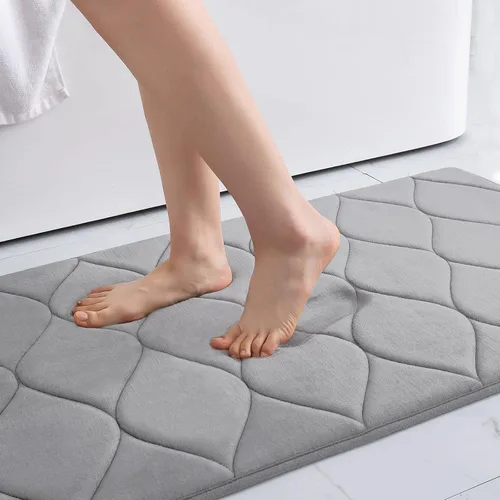 Vista 10 de Colorxy - Alfombra de baño de espuma viscoelástica, ultrasuave y antideslizante, absorbe el agua, lavable a máquina, tapete para suelos de ducha