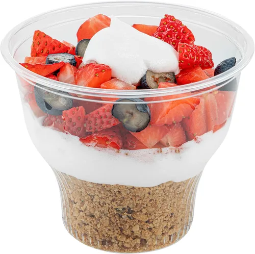 Vista 15 de Restaurantware -RW Base 3.5 oz - Vasos de helado de 3.5 onzas, 50 tazas de parfait desechables - Taza de postre de plástico transparente, elegante