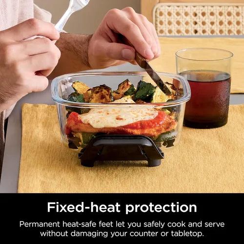 Vista 9 de Freidora de aire Ninja, Sistema Crispi de 4QT + 3 contenedores con tapas de almacenamiento, Freidora de aire, Microondas, Congelador y apto