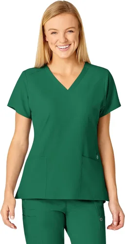 Vista 28 de Uniformes Médicos Wink para Mujer, W123, Blusas Estilizadas con Cuello en V y 5 Bolsillos Negro