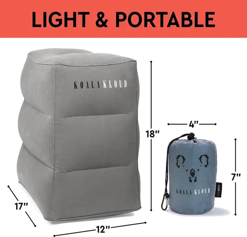 Vista 7 de Koala Kloud - Almohada inflable para reposapiés, para niños pequeños y niños, ideal para vuelos, asientos de automóvil o uso debajo del escritorio