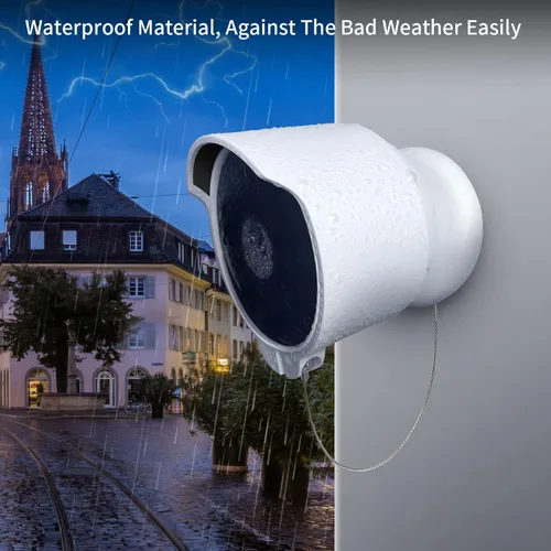 Vista 5 de Soporte antirrobo para Google Nest Cam (batería), cubierta protectora impermeable anticaída para cámara con cable de cadena de seguridad, accesorios