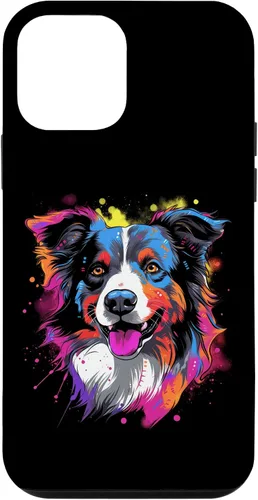 Vista 12 de Funda con diseño de salpicaduras de color arcoíris retro para iPhone 15 Border Collie