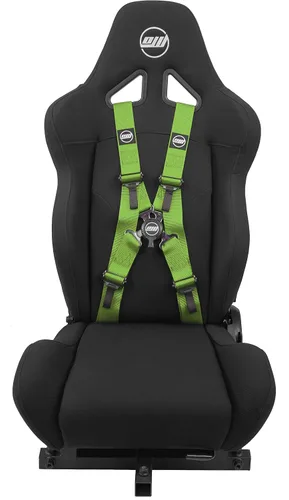 Vista 3 de OpenWheeler Racing and Flight Simulation Cockpit Four Point Harness. Virtual Reality add-on. Green
