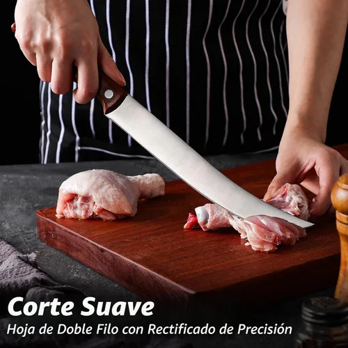Vista 2 de TAN REN - Cuchillo para cortar carnicero de 8 pulgadas, cuchillo de corte de acero inoxidable Cuchillo de carnicero de pechuga de 8 pulgadas