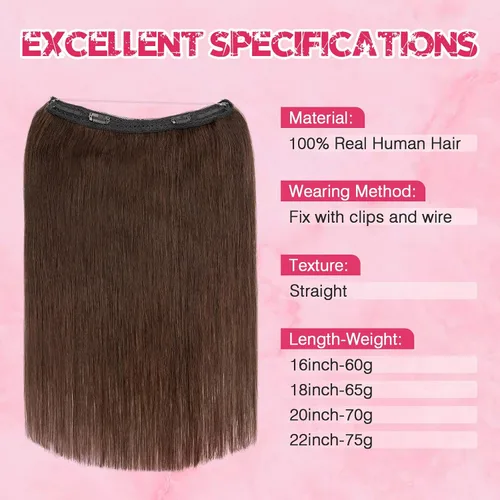 Vista 6 de MY-LADY - Extensiones de cabello humano real, extensiones de cabello humano real, 12 pulgadas, color marrón oscuro, extensiones de cabello largo