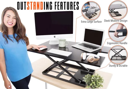 Vista 5 de Escritorio de pie Desk X-Elite XL - Escritorio de pie Stand Steady Versión más grande X-Elite, convierta cualquier mesa en un escritorio