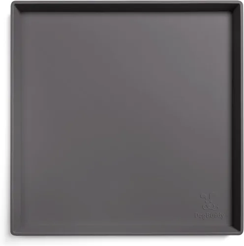 Vista 15 de DogBuddy Tapete antideslizante para la comida y el agua de perros y mascotas, impermeable, de silicona, con bordes, XS (11 x 11 pulgadas), negro