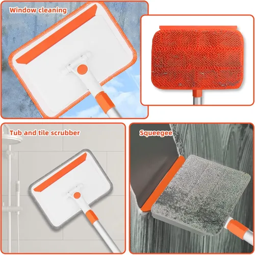 Vista 7 de Qaestfy Paquete de 2 almohadillas de chenilla compatibles con QAE011 herramienta de limpieza de pared y zócalo con mango largo modelo QAE015