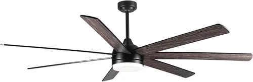 Vista 9 de LKTART Ventilador de techo de 62 pulgadas con luces, ventilador de techo de madera moderna, control remoto, 9 hojas de madera contrachapada de grano