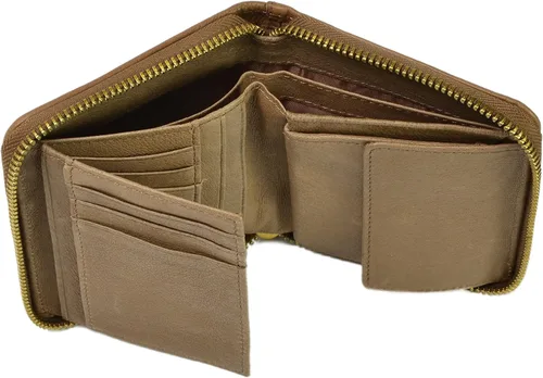 Vista 8 de Liebeskind - Cartera de piel con cremallera para mujer, Marrón, Cartera con cremallera