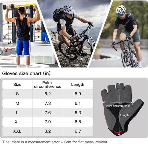 Vista 7 de Santic Bike Gloves Cycling Gloves Half Finger Road Riding Gloves with Anti-Slip Shock-Absorbing Pad Biking Bicycle Gloves for Men and Women