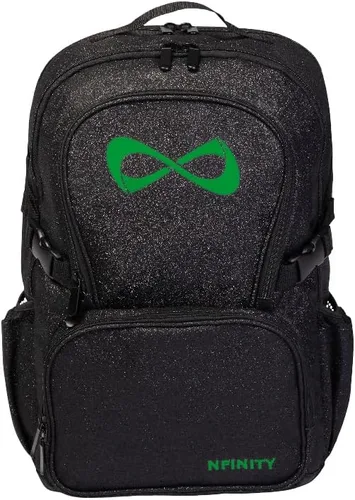 Vista 17 de Nfinity Sparkle Cheer Backpack - Mochila ligera y duradera bolsa de Negro Sparkle/Logo de oro