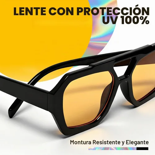 Vista 5 de VISOONE Oversized Flat Top Sunglasses for Men Women Retro Square Aviator Double Bridge Shades UV400 Non-Polarized Renny Negro marrón