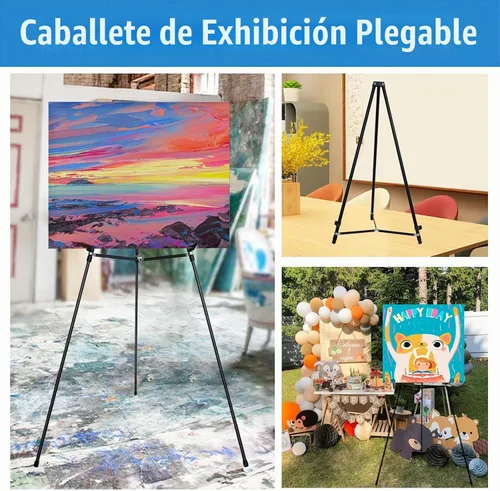 Vista 5 de Falling in Art - Caballete de aluminio ajustable de 70 pulgadas, soporta 20 libras Versatile Tripod Easel for Artistic Presentations, Lightweight