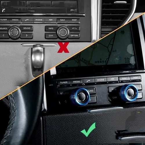 Vista 3 de x xotic tech Cubierta de aluminio para interruptor de volumen de radio con control de clima de CA, multimedia, compatible con Porsche Macan