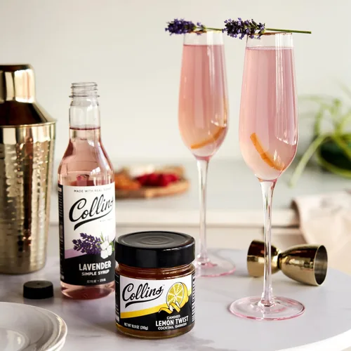 Vista 6 de Jarabe Simple de Lavanda Collins con Azúcar Real para Cócteles, Spritz, Té Helado, Limonada, Chocolate Caliente, Postre, Repostería, Jarabes