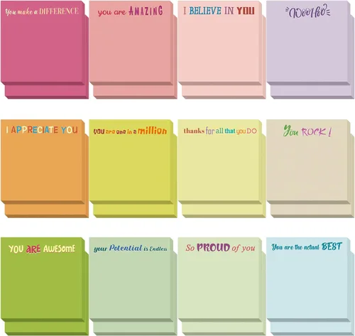 Vista 69 de Yinder 12 notas adhesivas inspiradoras, bonitas notas adhesivas motivacionales, regalos de agradecimiento a los empleados, a granel para profesores