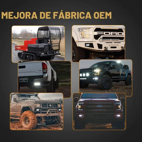 Vista 7 de Chelhead Luces antiniebla LED de montaje empotrado con DRL blanco de 6.3 pulgadas con haz combinado de vainas LED todoterreno compatibles