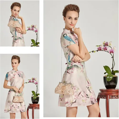 Vista 7 de DA BODAN Bolso de noche para mujer estilo vintage con cuentas y lentejuelas y perlas bolso de hombro para boda novia fiesta de graduación