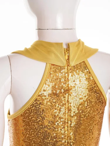 Vista 5 de JEATHA Mono de discoteca hippie brillante de los años 70 para niñas y niñas, con lentejuelas brillantes, disfraz de baile funky