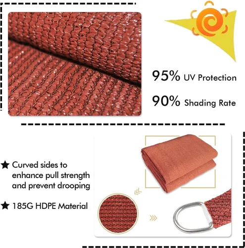 Vista 3 de KANAGAWA Parasol marrón de 4 x 4 x 4 pies, bloqueo UV, 6.35 oz/m², KWT21, rectangular, comercial, cubierta al aire libre para patio trasero
