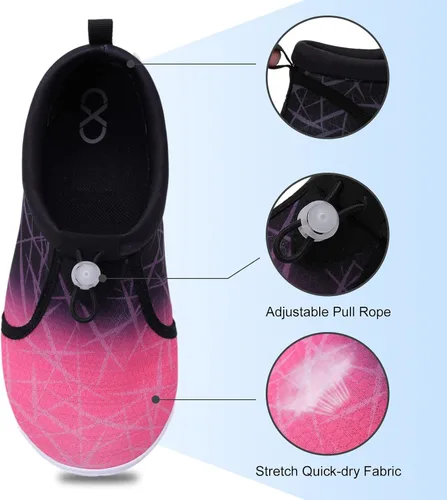 Vista 4 de XIHALOOK Zapatos de agua para mujeres y hombres de secado rápido con cordón para playa, natación, piscina, surf, deportes acuáticos