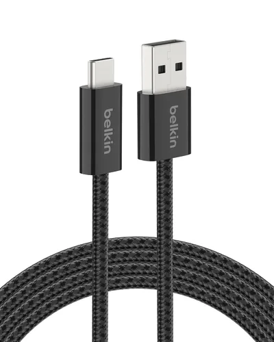Vista 17 de Belkin Cable USB A a USB C, 3.3 pies, 15 W, cargador tipo C, cable de carga para iPhone, suave, trenzado, flexible para iPhone 17 y 16, Galaxy S25