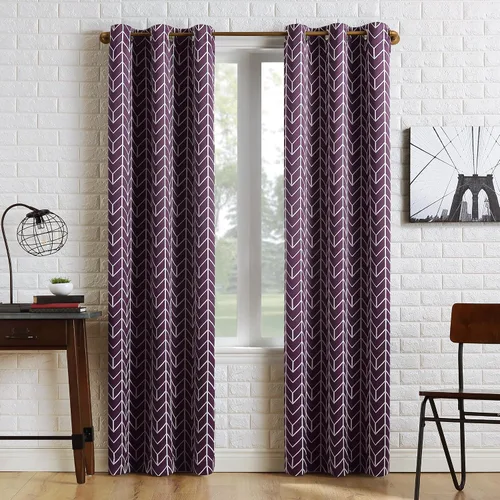 Vista 14 de Sun Zero Kenwood - Cortina con ojales, diseño de chevron