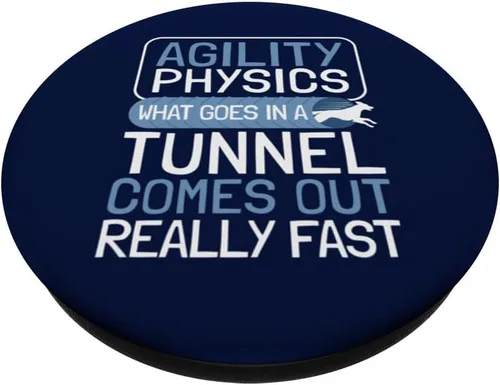 Vista 2 de Dog Agility Handler - Agility Physics - Tunnel Dog Agility PopSockets Adhesive PopGrip