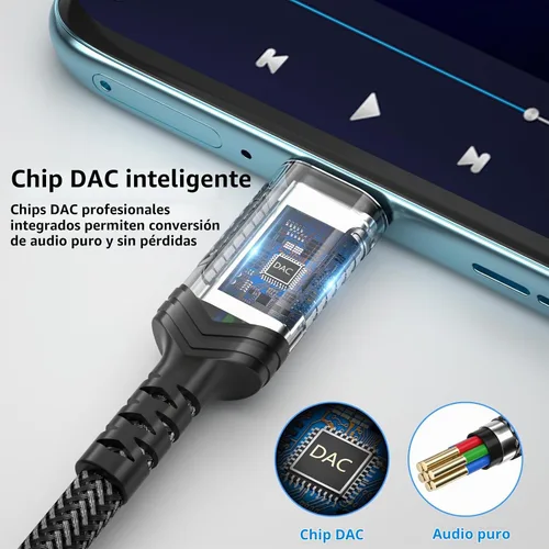 Vista 5 de iMangoo Adaptador de audio USB tipo C a 0.1 in para Motorola Edge+ Android