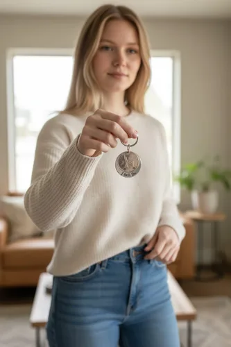 Vista 2 de 25º Aniversario de Plata, 25 Años, I Still Do, Moneda del Año de Boda, Llavero, Opciones Personalizadas, Para Él o Ella, Regalo para Esposo, Regalo